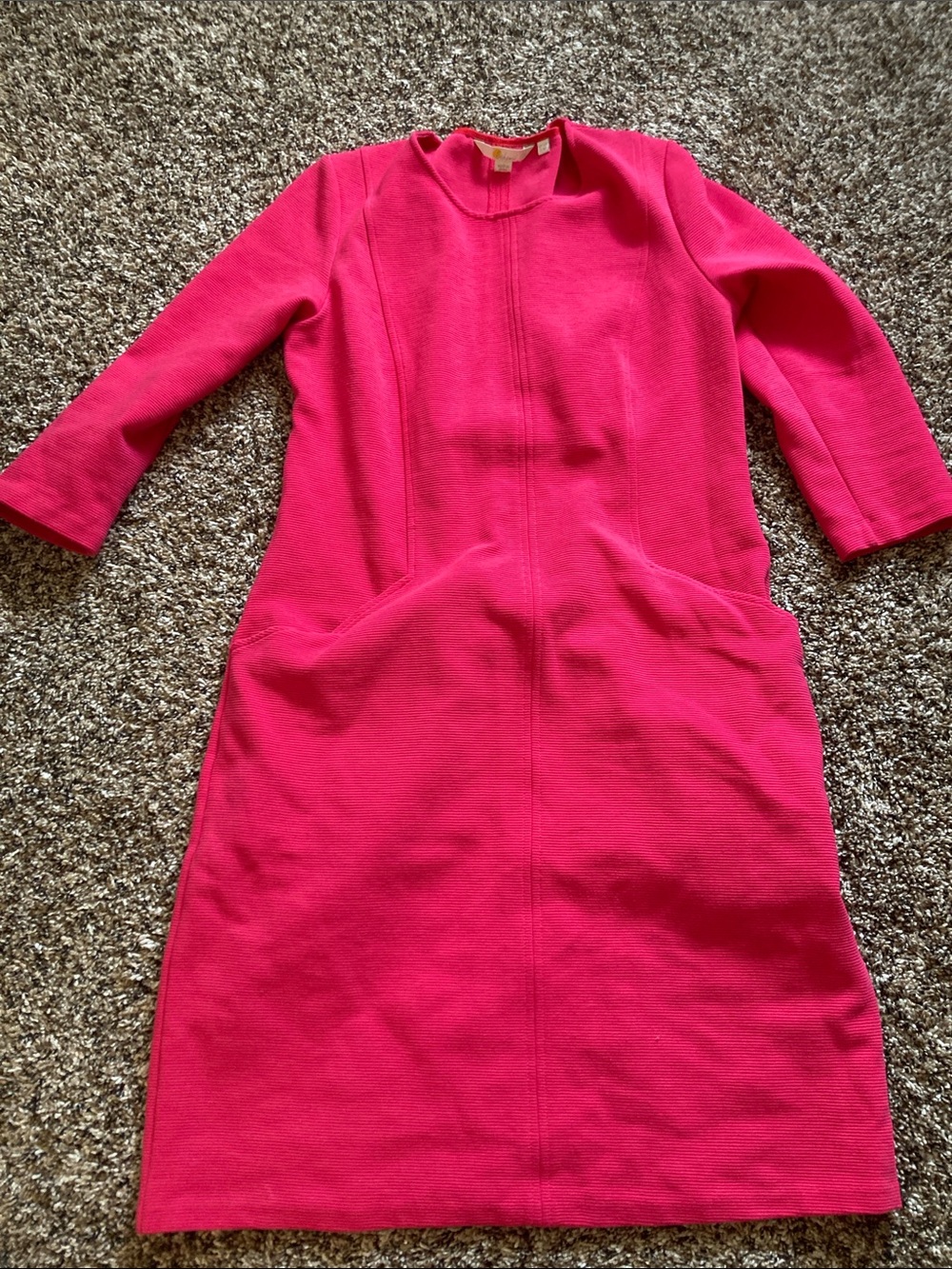 Boden Hot Pink Long Sleeve Shift Dress